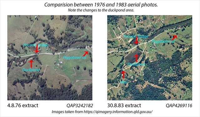 1976 and 1983 Aerial Photos of Weir Area