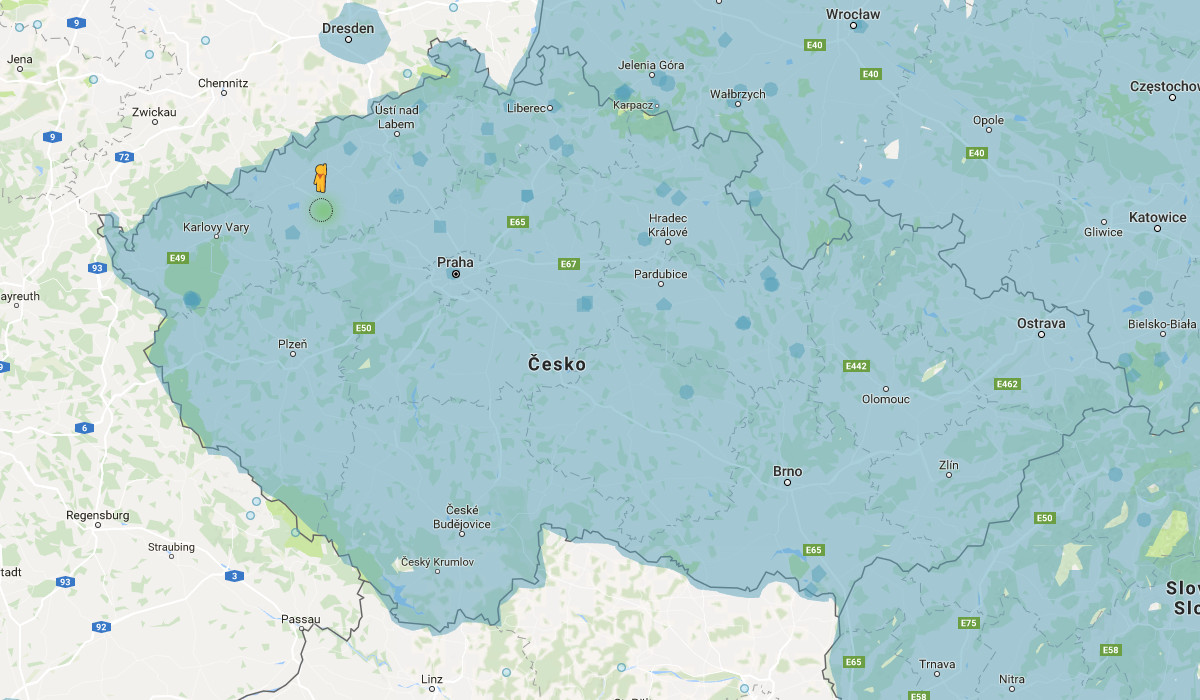 Pokrytí Google Street View ČR (7/2017)