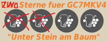 Unter Stein am Baum: Nee, nee, aber zwei Sterne fuer die „Hobbykueche“