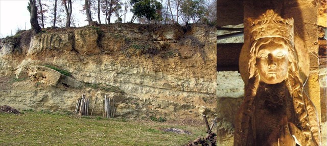 calcaire à astéries : banc & statue