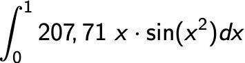 \int_0^1 207.71 x \cdot \sin(x^2) dx
