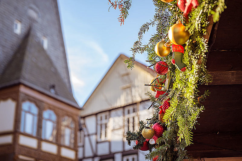 Weihnachtsmarkt, Verkaufsstand-Dekoration