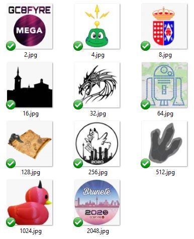 Iconos del tablero de juego, con su valor