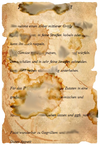 Das Rezept, oder was noch über ist Rezept