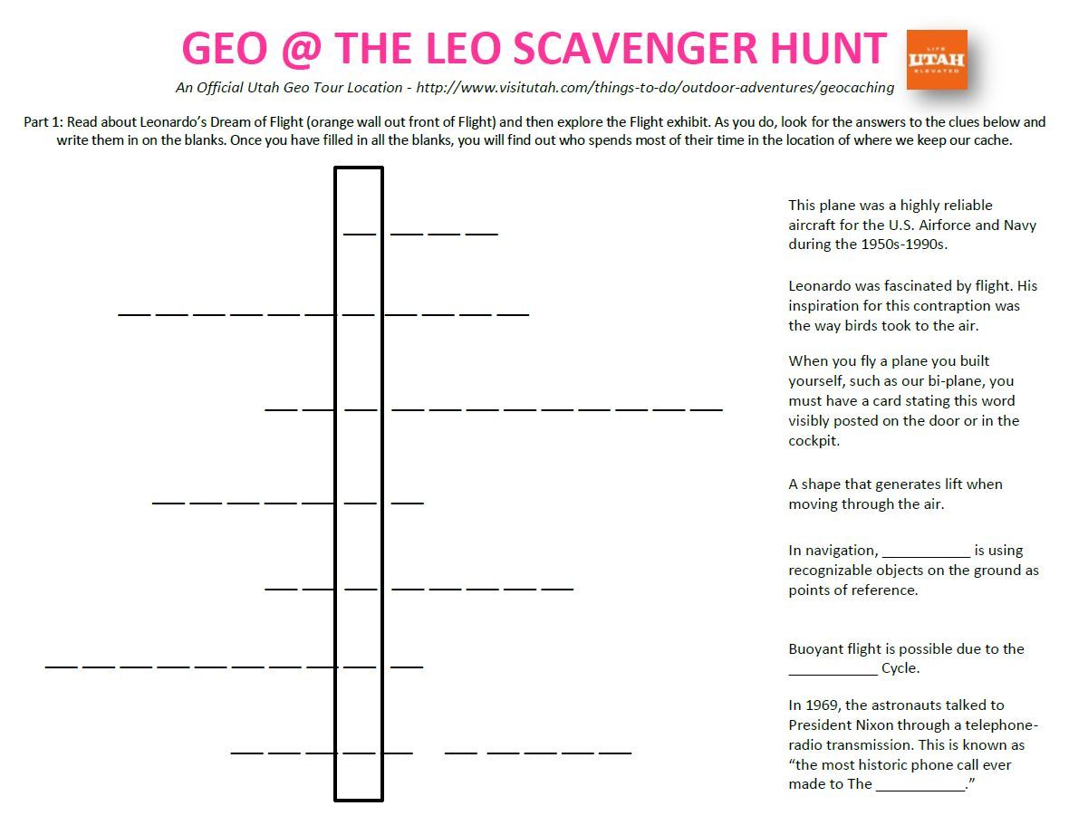 Scavenger Hunt Pg. 1