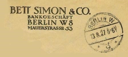 Bankadresse und Poststempel