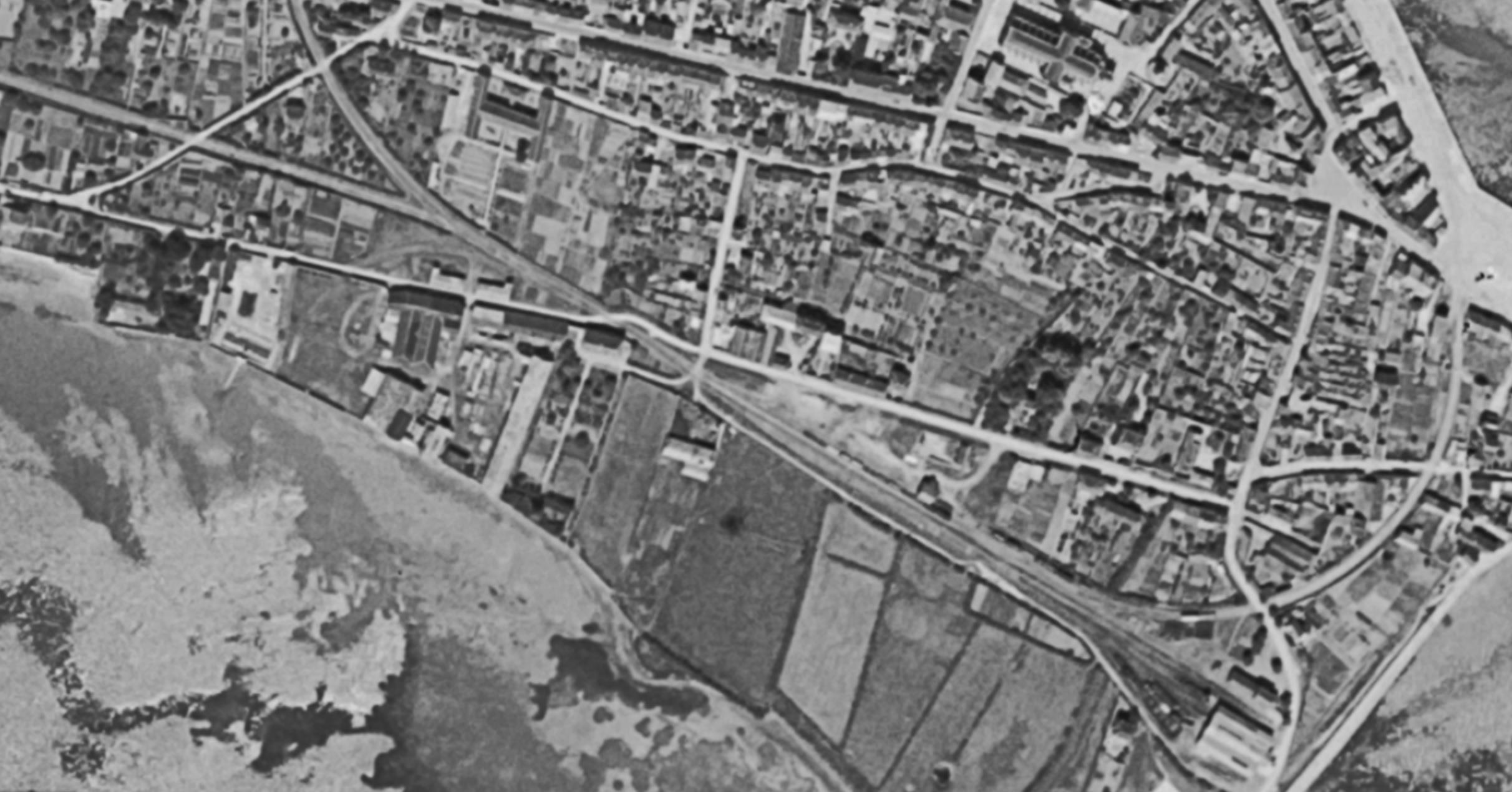 Vue aérienne de la ligne de chemin de fer