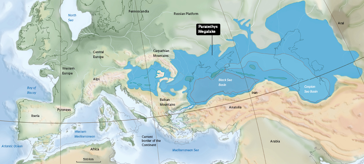 Paratethys, približná rozloha
