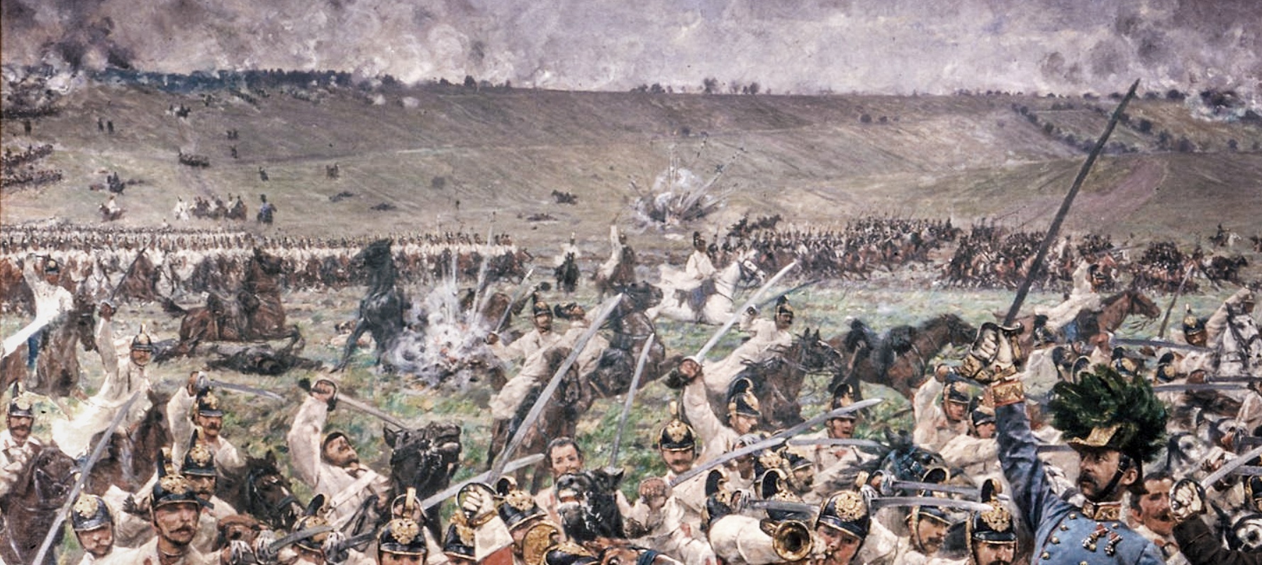 Václav Sochor: Srážka jízdy u Střezetic u Králova Hradce (výsek z plátna)