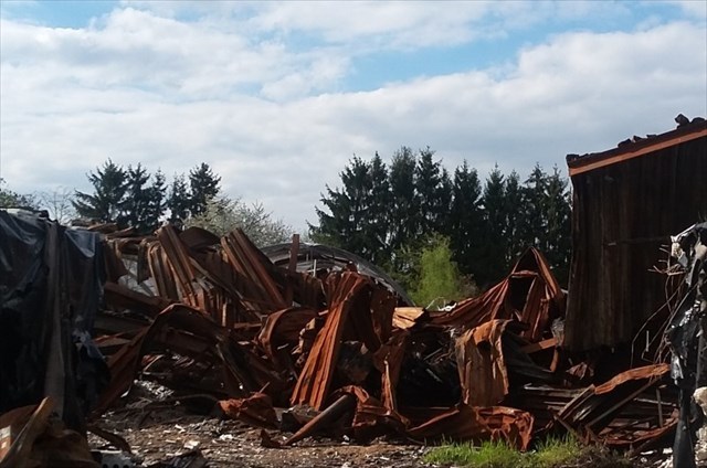 Vom Brand verformte Stahlträger