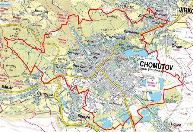 Mapa katastrálního území města Chomutov Mapa katastrálního území města Chomutov