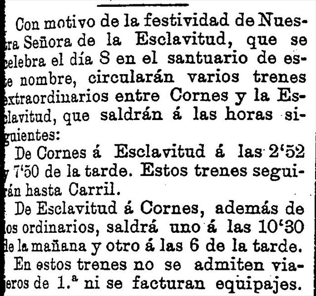 Tren especial á Escravitude