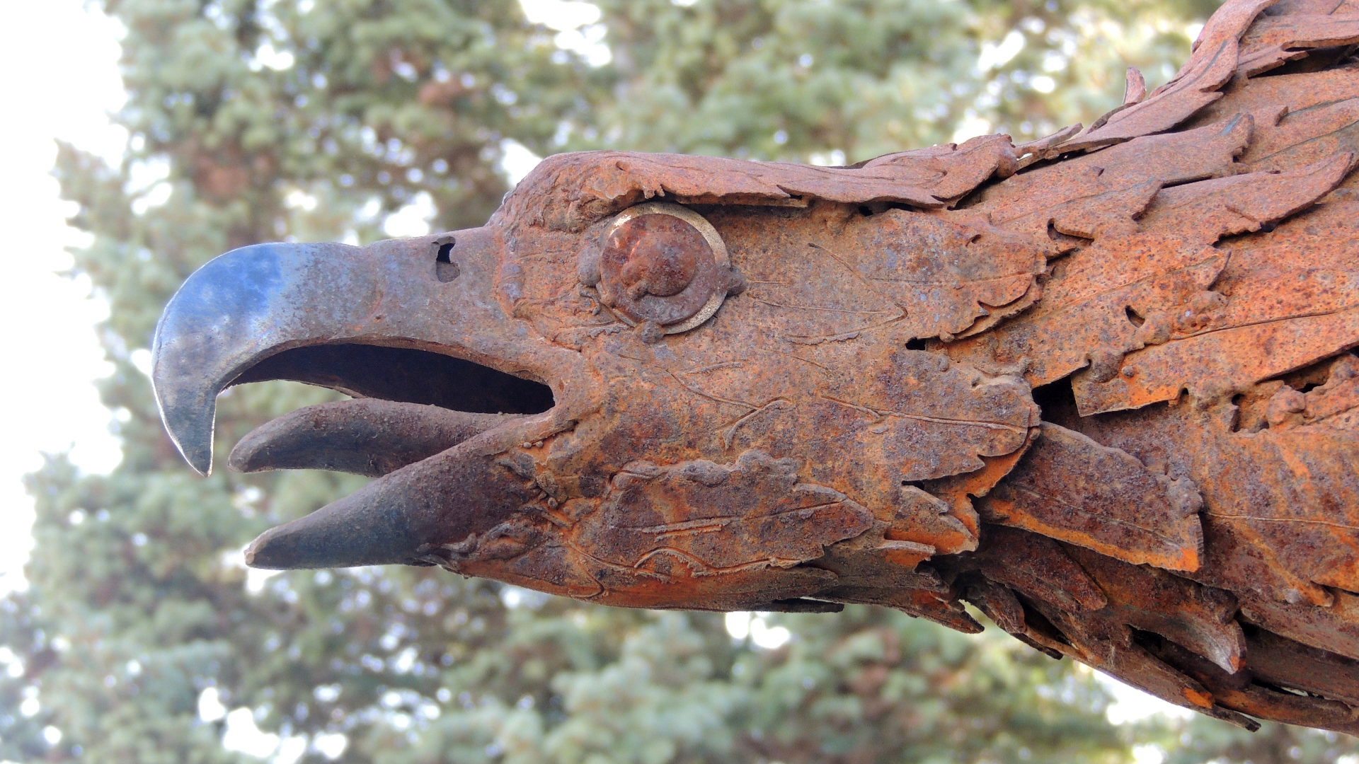 Courthouse Eagle Libby, Montana Silhouette Public Art Sculptures on