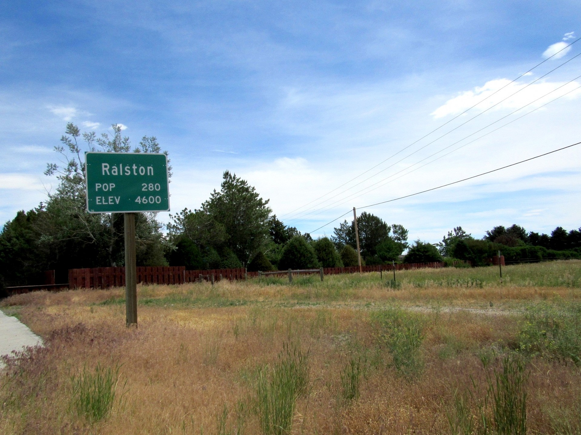 Ralston, Wyoming 4,600 Feet Elevation Signs on