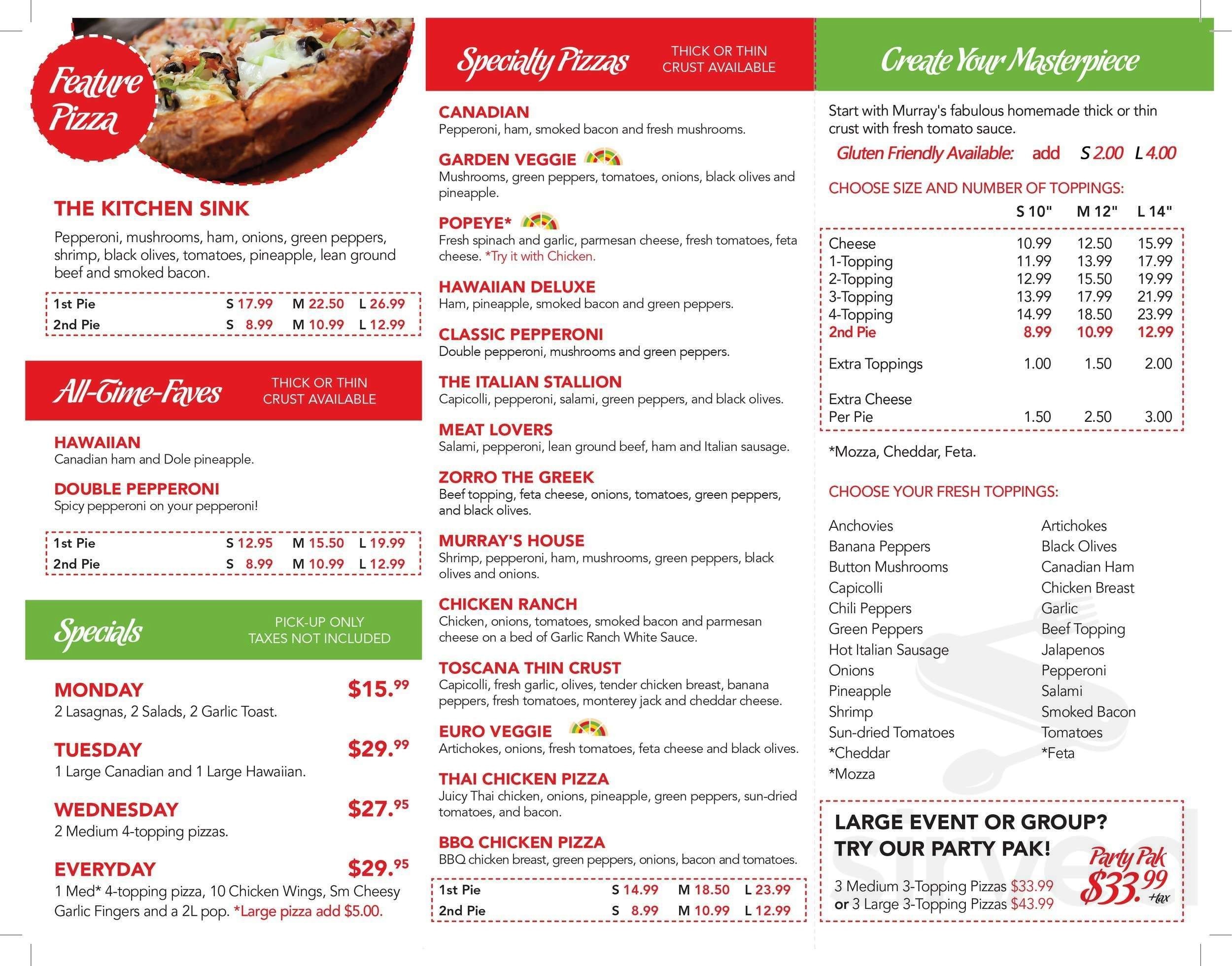 Murray's Pizza Oliver, British Columbia Independent Pizza