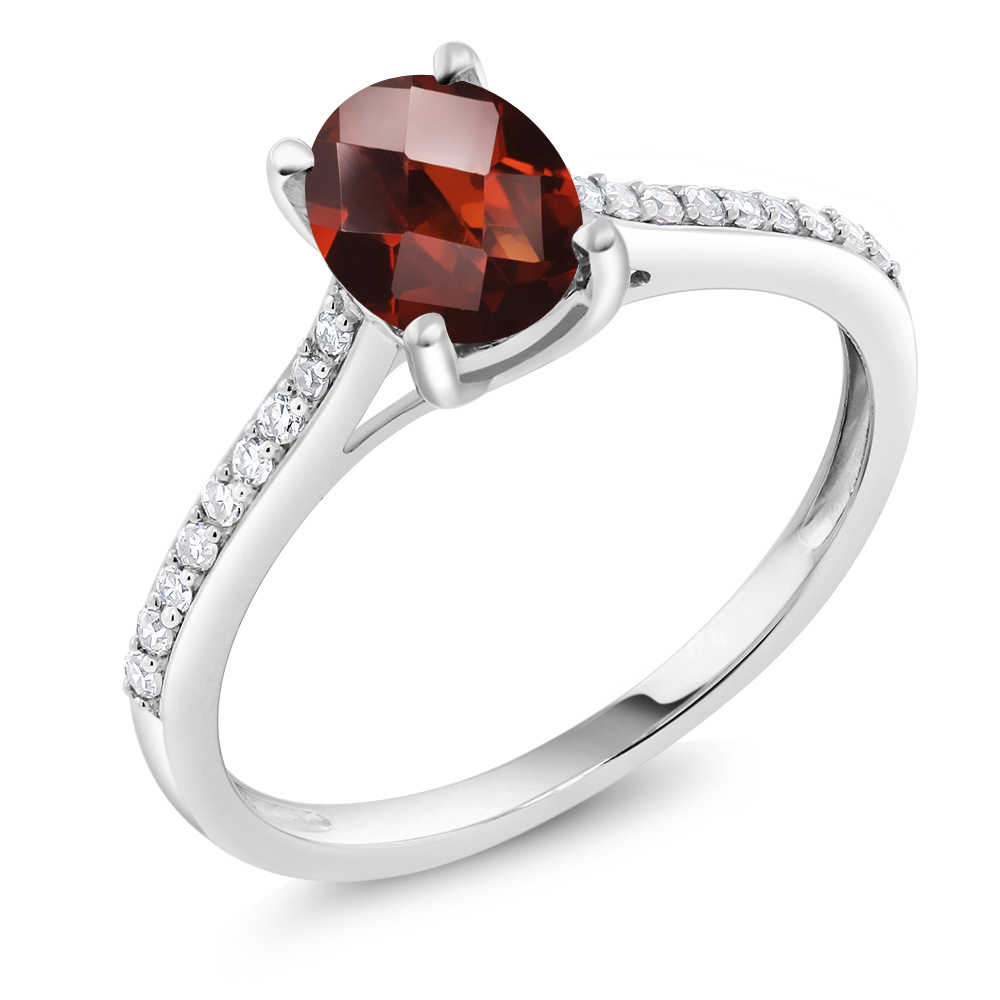 10K White Gold Tanzanite and Diamond Engagement Solitaire Ring For Women (8X6MM - Picture 17 of 40