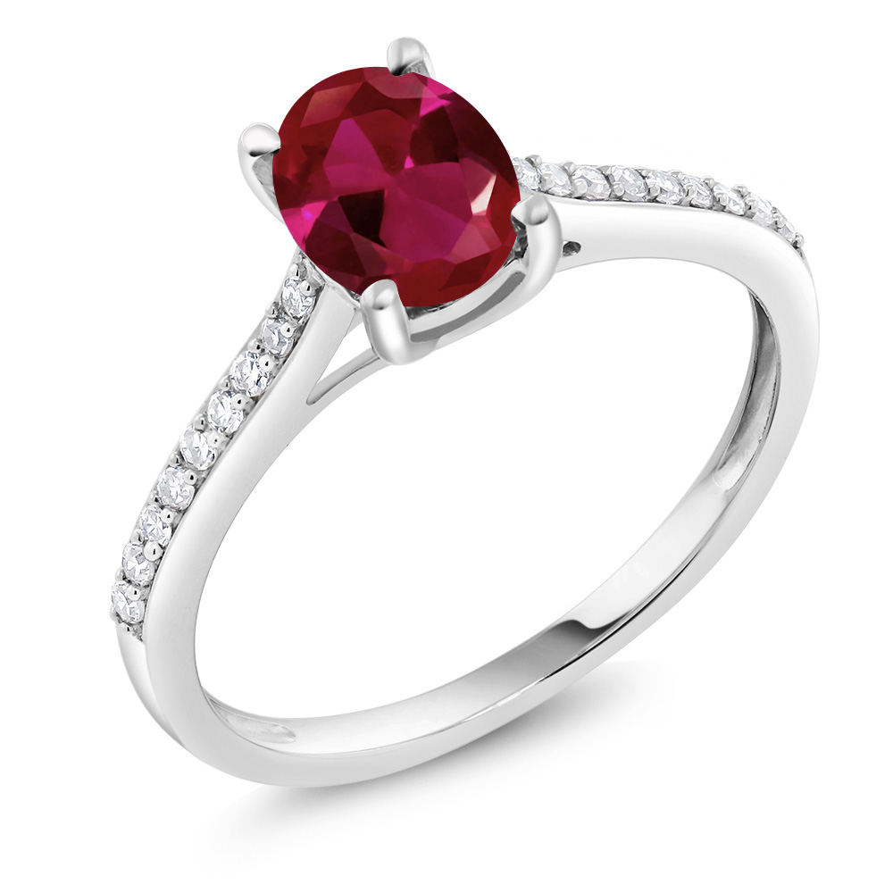 10K White Gold Tanzanite and Diamond Engagement Solitaire Ring For Women (8X6MM - Picture 12 of 40