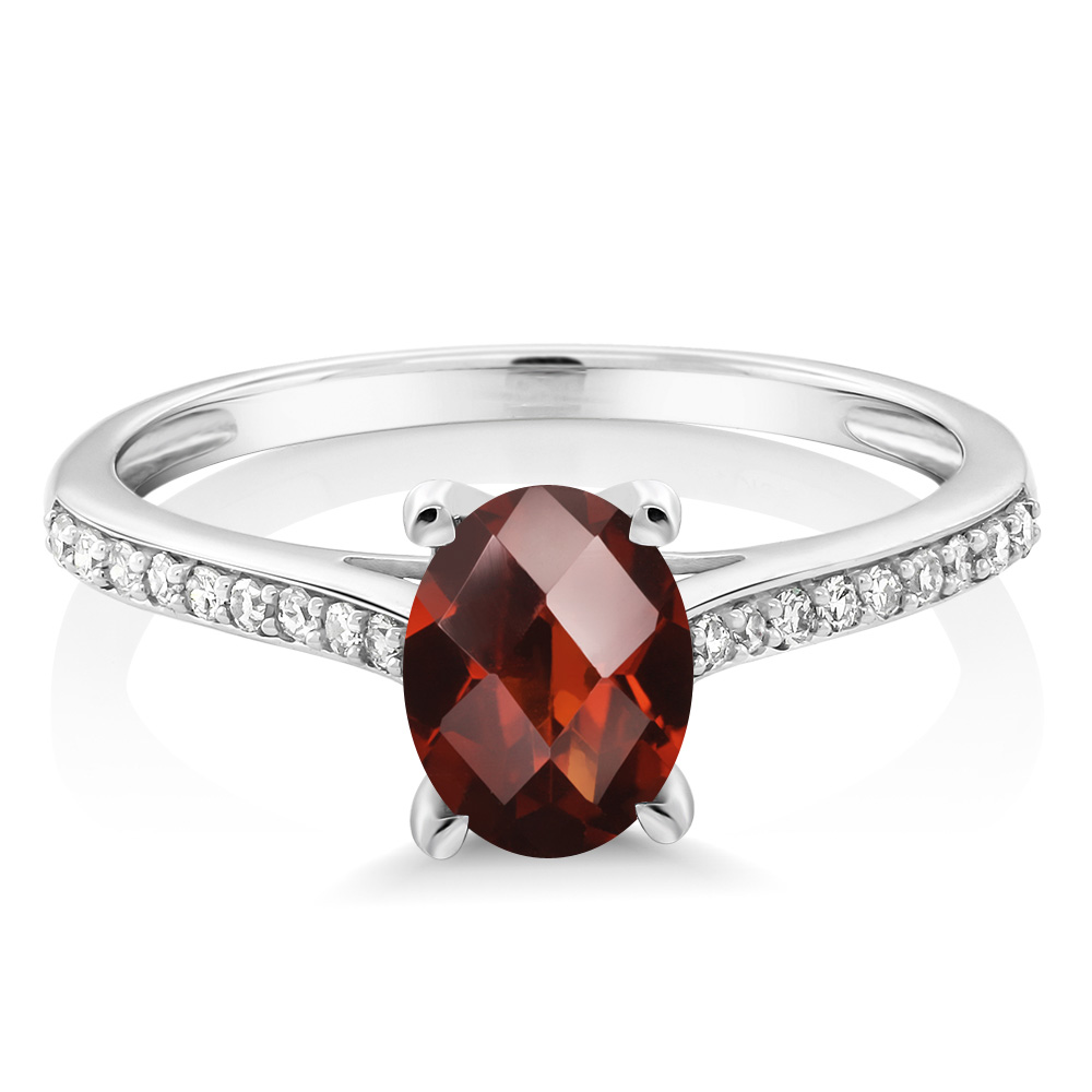 10K White Gold Tanzanite and Diamond Engagement Solitaire Ring For Women (8X6MM - Picture 18 of 40