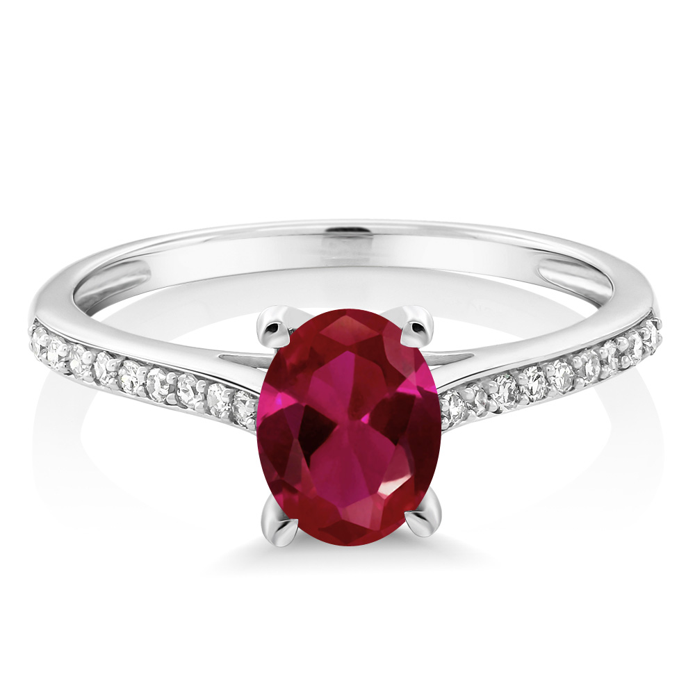 10K White Gold Tanzanite and Diamond Engagement Solitaire Ring For Women (8X6MM - Picture 13 of 40