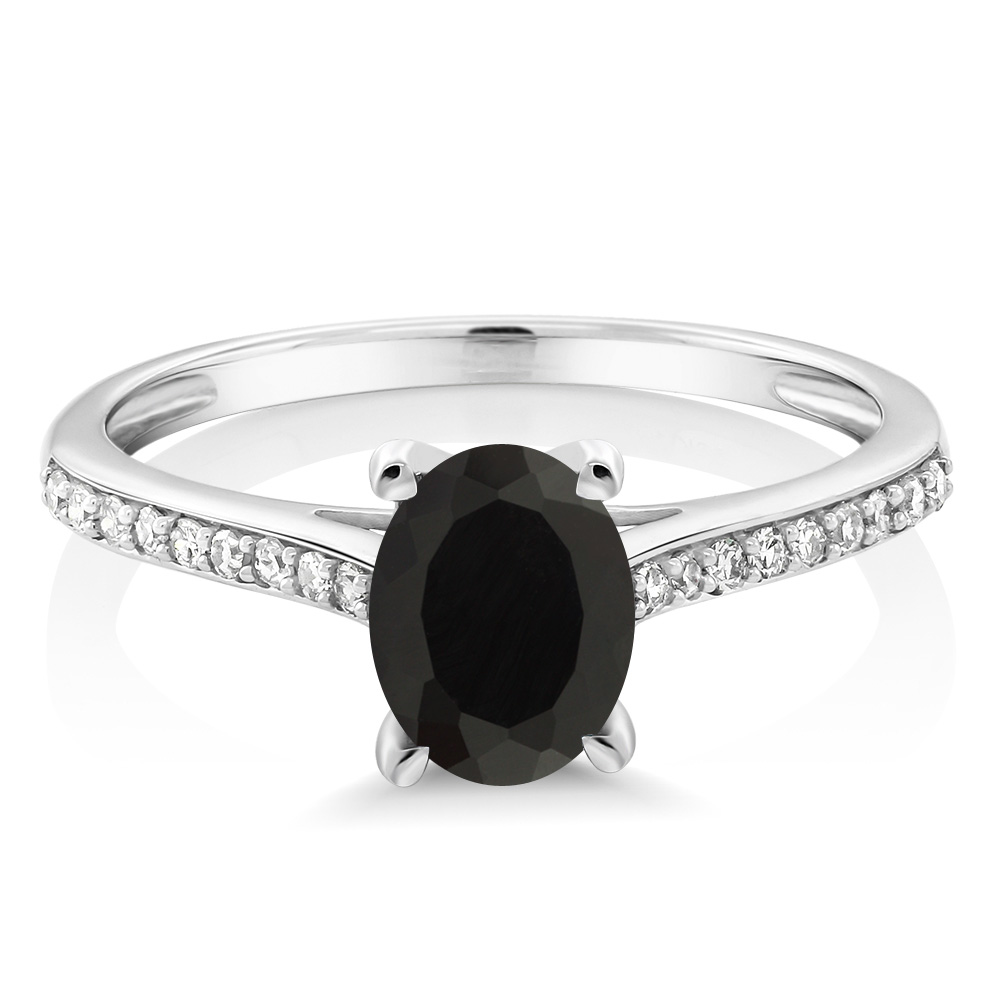 10K White Gold Tanzanite and Diamond Engagement Solitaire Ring For Women (8X6MM - Picture 30 of 40