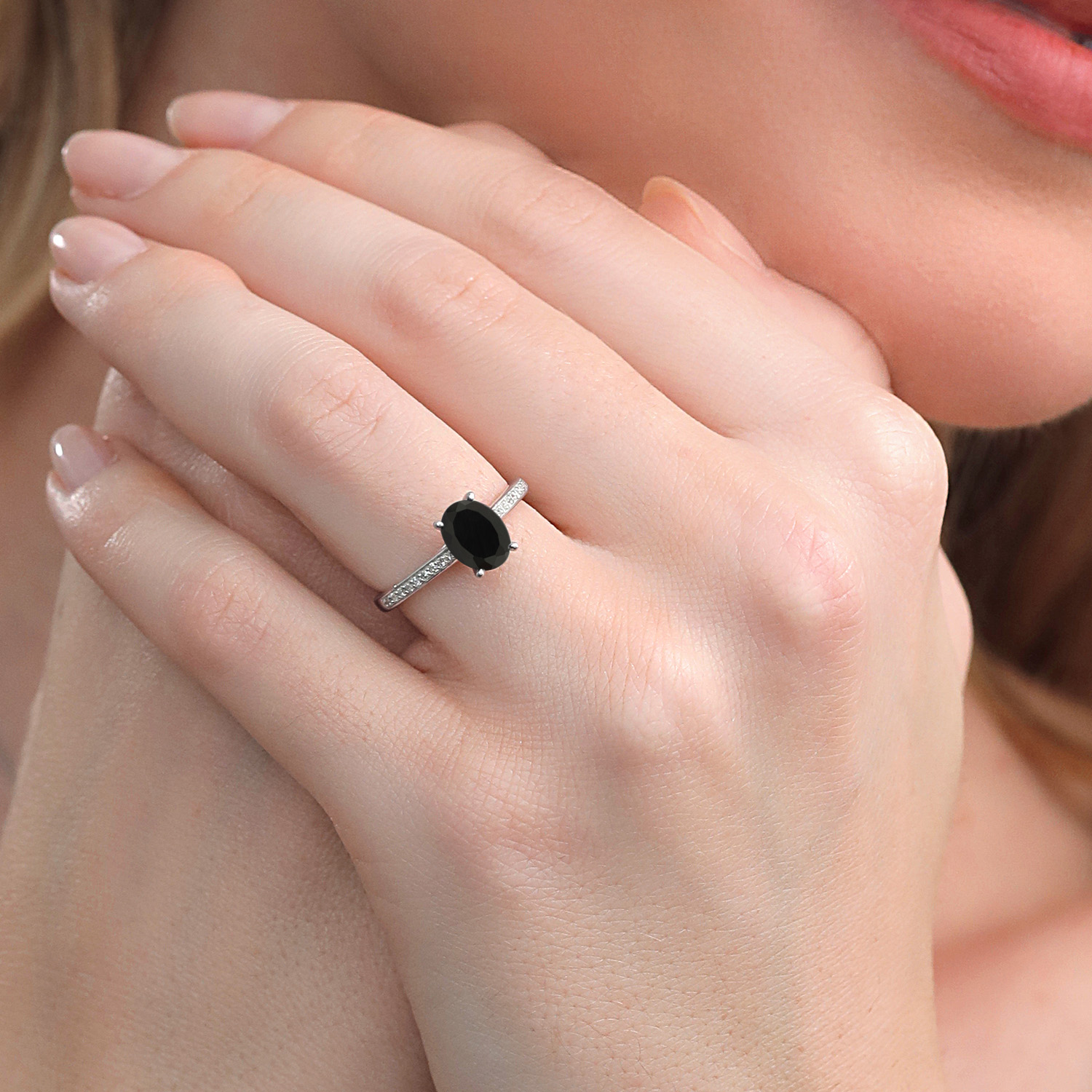 10K White Gold Tanzanite and Diamond Engagement Solitaire Ring For Women (8X6MM - Picture 32 of 40