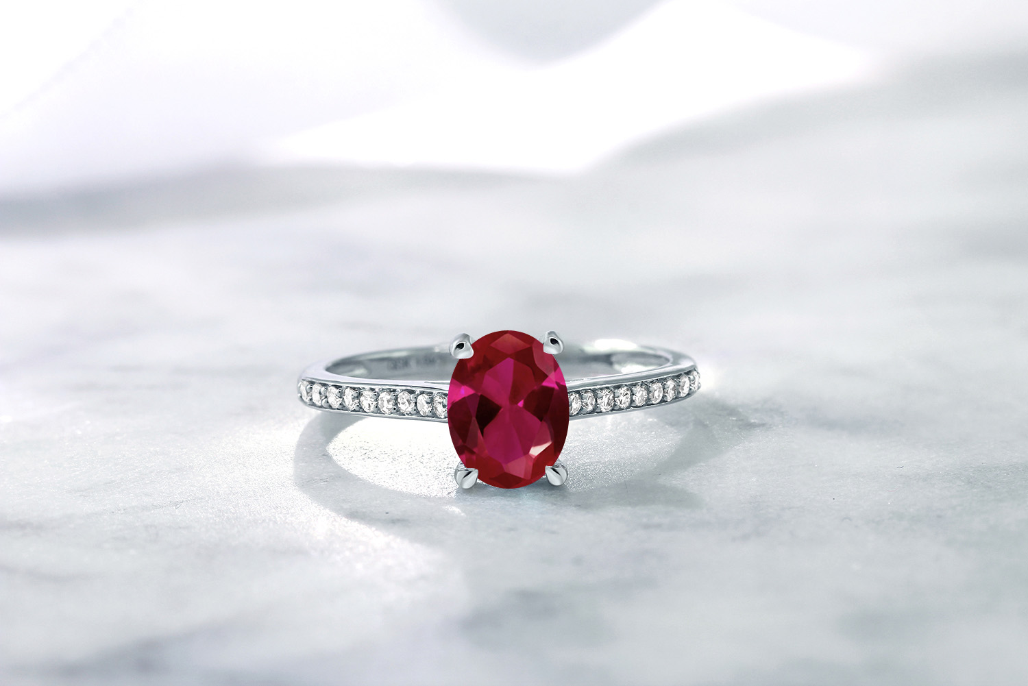 10K White Gold Tanzanite and Diamond Engagement Solitaire Ring For Women (8X6MM - Picture 16 of 40