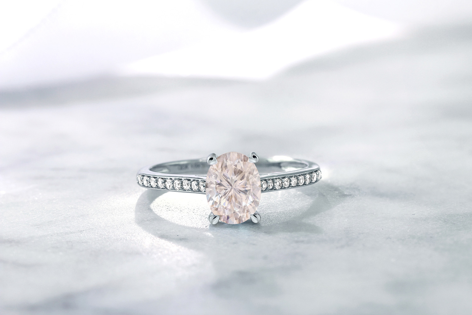 10K White Gold Tanzanite and Diamond Engagement Solitaire Ring For Women (8X6MM - Picture 27 of 40