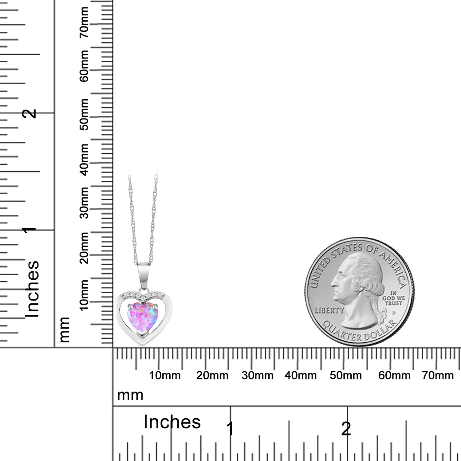 10K White Gold Amethyst and Diamond Pendant Necklace For Women (0.70 Cttw, - Picture 7 of 15