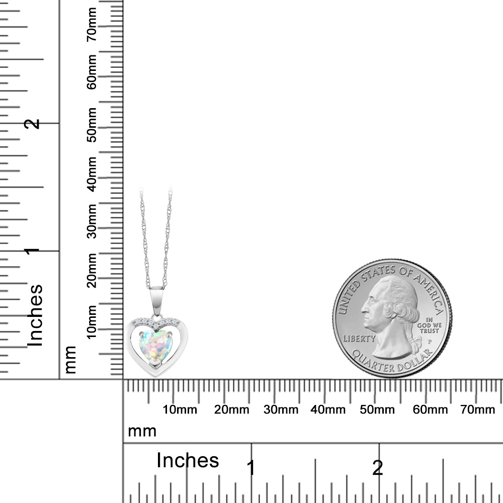 10K White Gold Amethyst and Diamond Pendant Necklace For Women (0.70 Cttw, - Picture 13 of 15