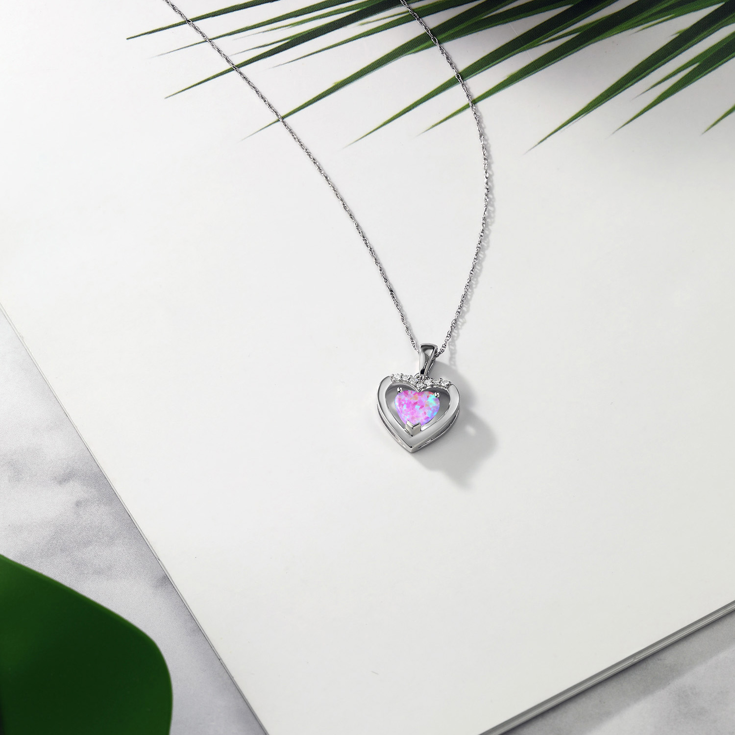 10K White Gold Amethyst and Diamond Pendant Necklace For Women (0.70 Cttw, - Picture 9 of 15