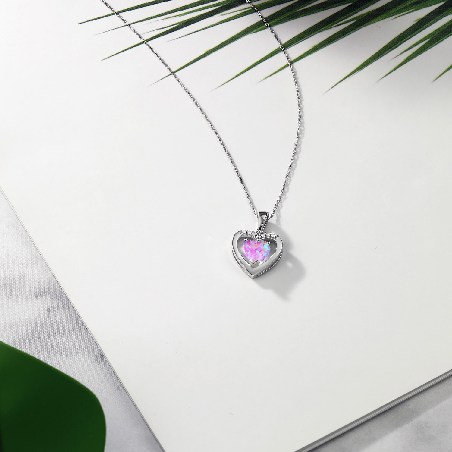 10K White Gold Amethyst and Diamond Pendant Necklace For Women (0.70 Cttw, - Picture 10 of 15