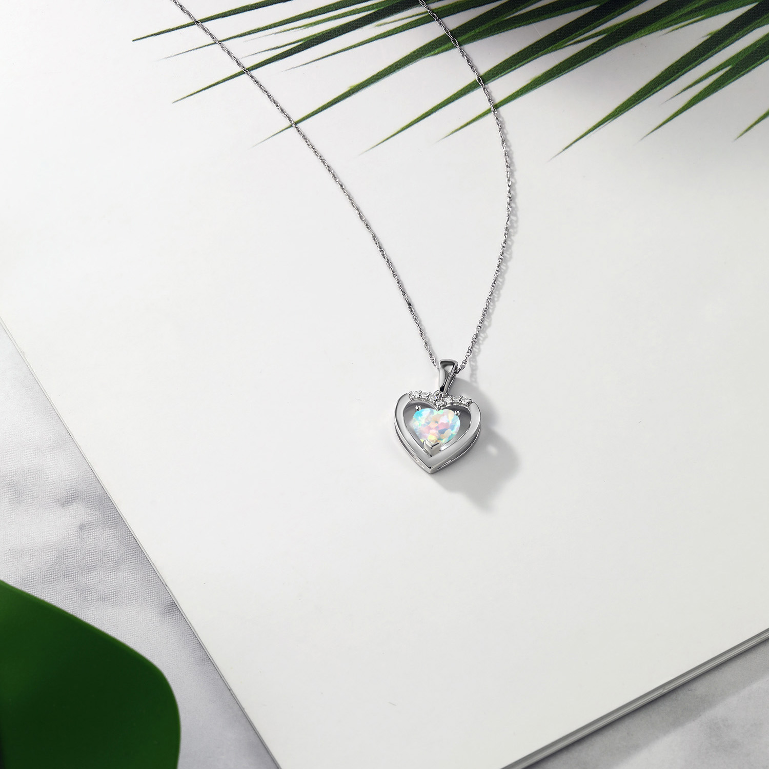 10K White Gold Amethyst and Diamond Pendant Necklace For Women (0.70 Cttw, - Picture 15 of 15