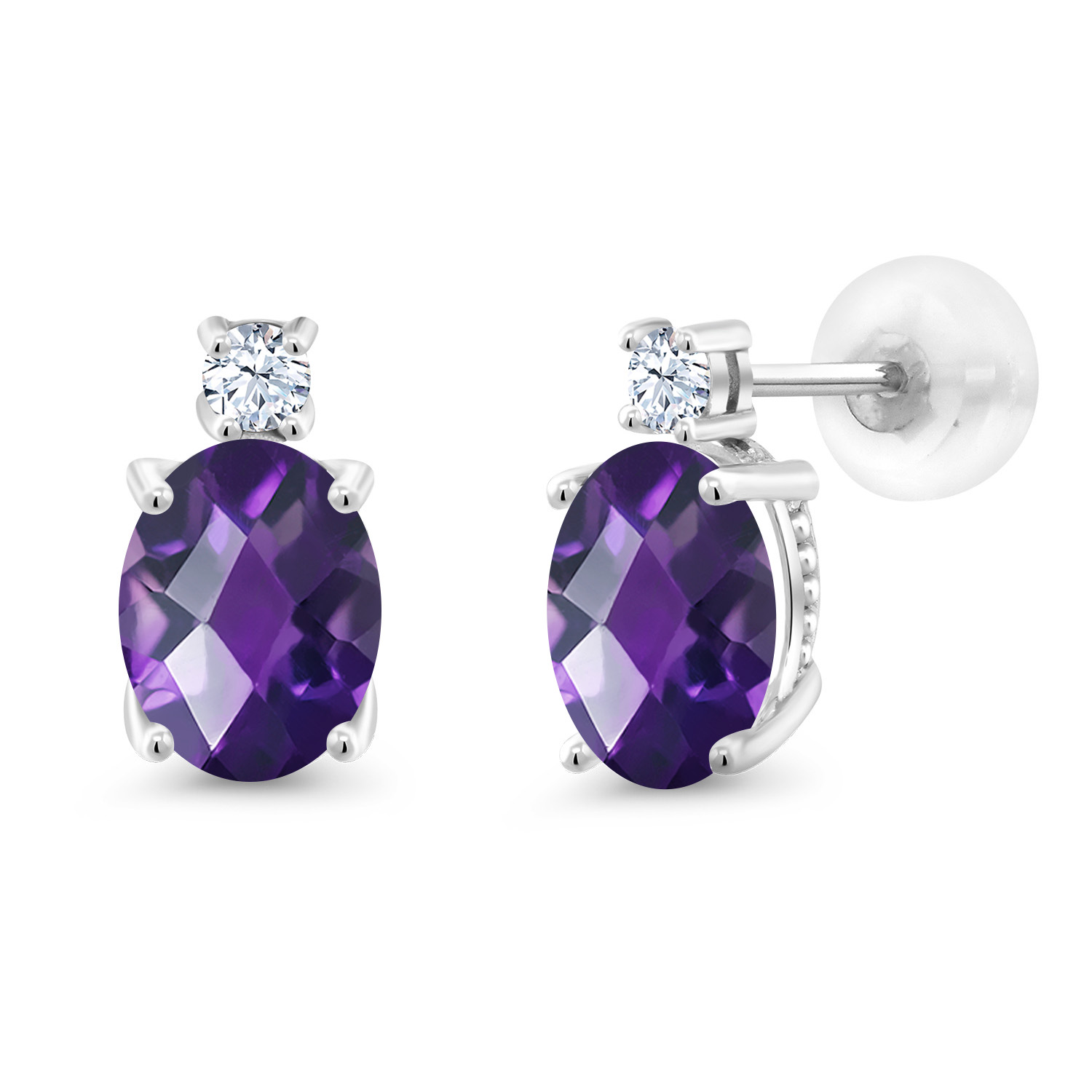 14k White Gold Onyx Earrings For Women (2.6Cttw, GemstoneDecember Birthstone, - Picture 10 of 154