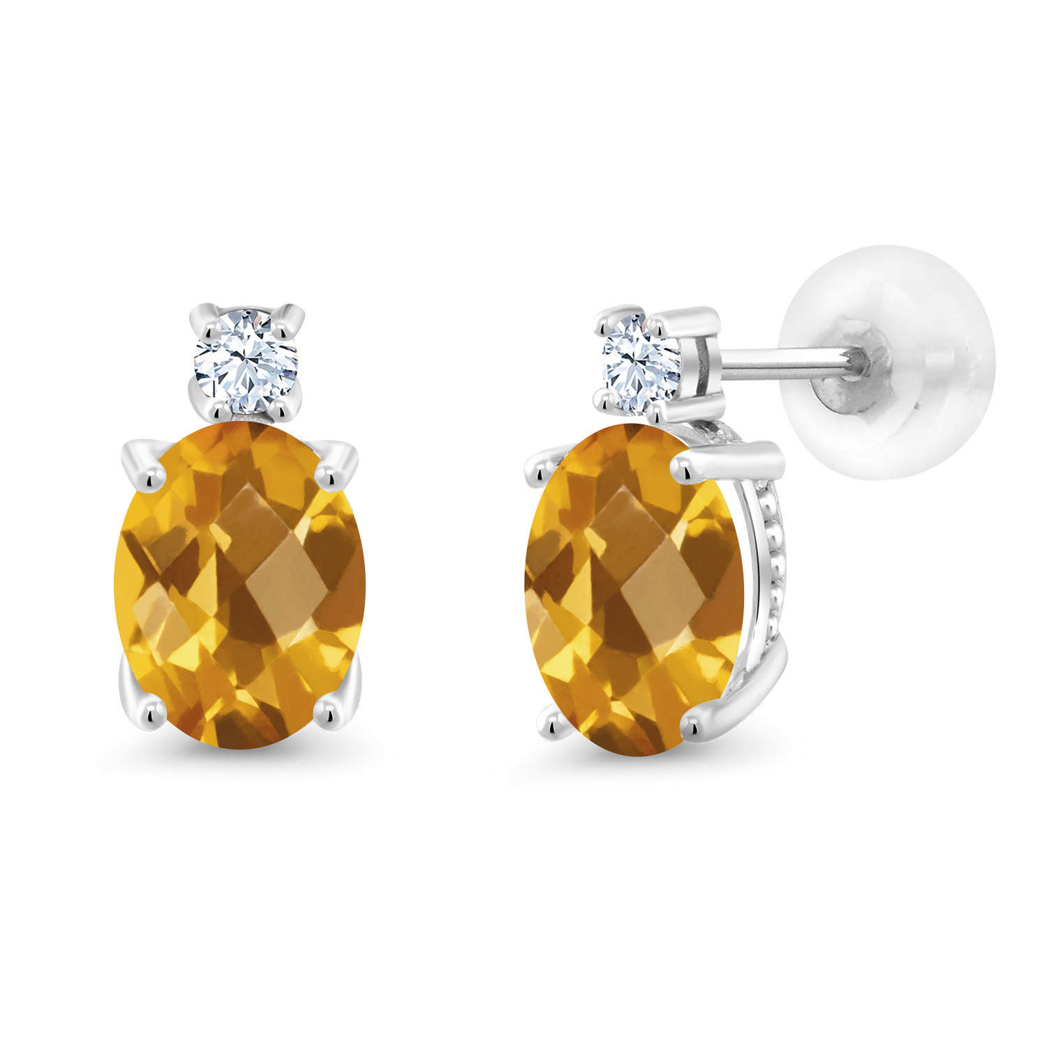 14k White Gold Onyx Earrings For Women (2.6Cttw, GemstoneDecember Birthstone, - Picture 49 of 154