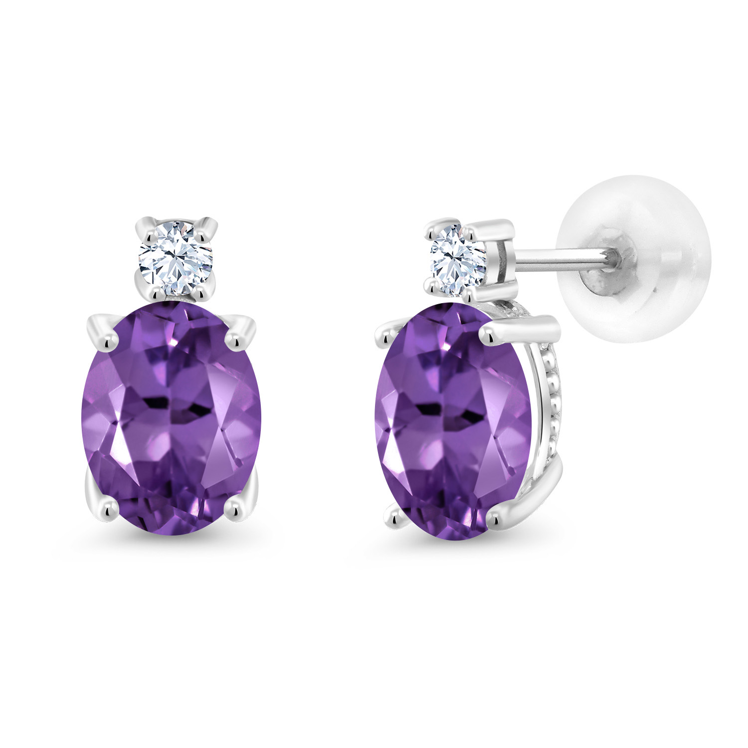 14k White Gold Onyx Earrings For Women (2.6Cttw, GemstoneDecember Birthstone, - Picture 5 of 154