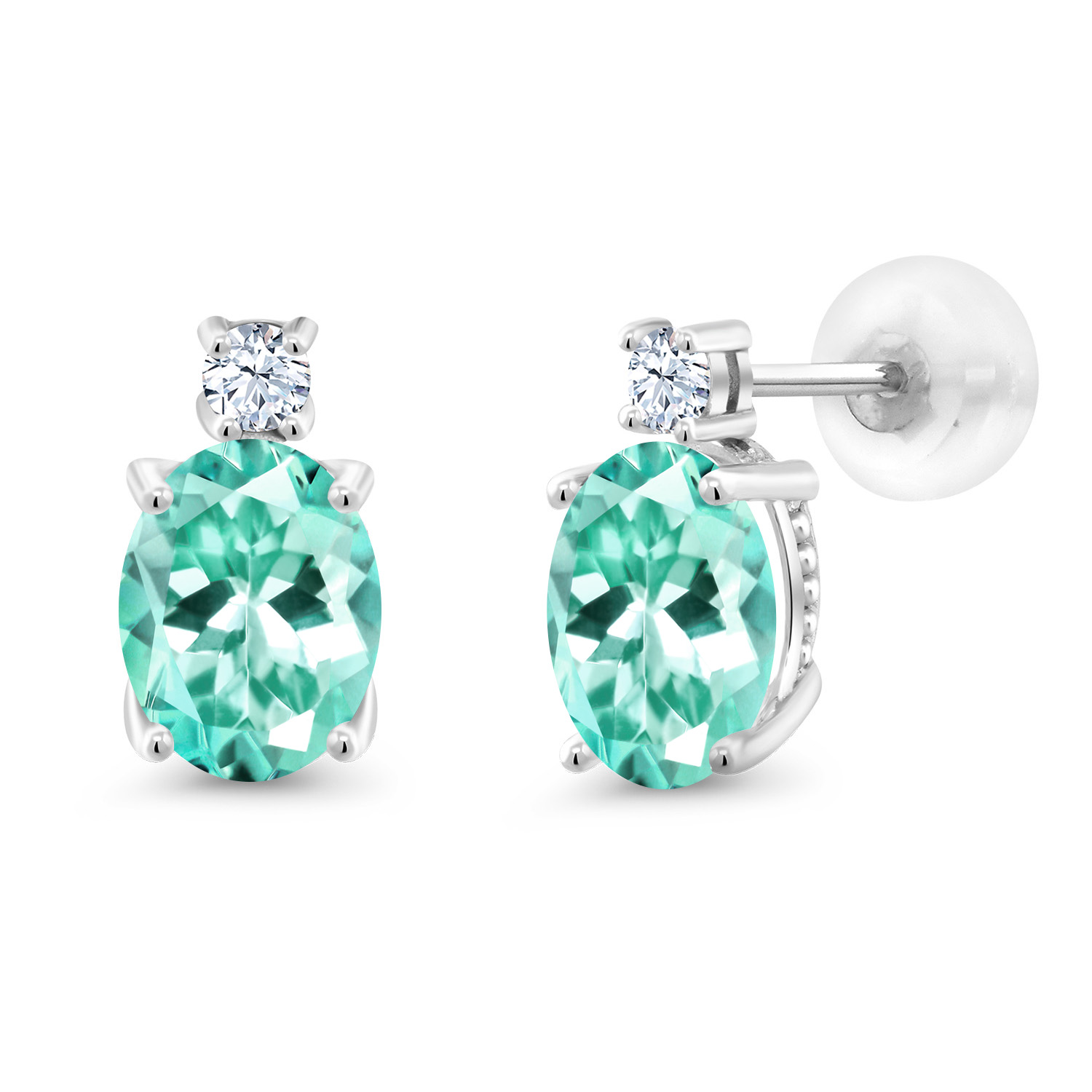 14k White Gold Onyx Earrings For Women (2.6Cttw, GemstoneDecember Birthstone, - Picture 15 of 154