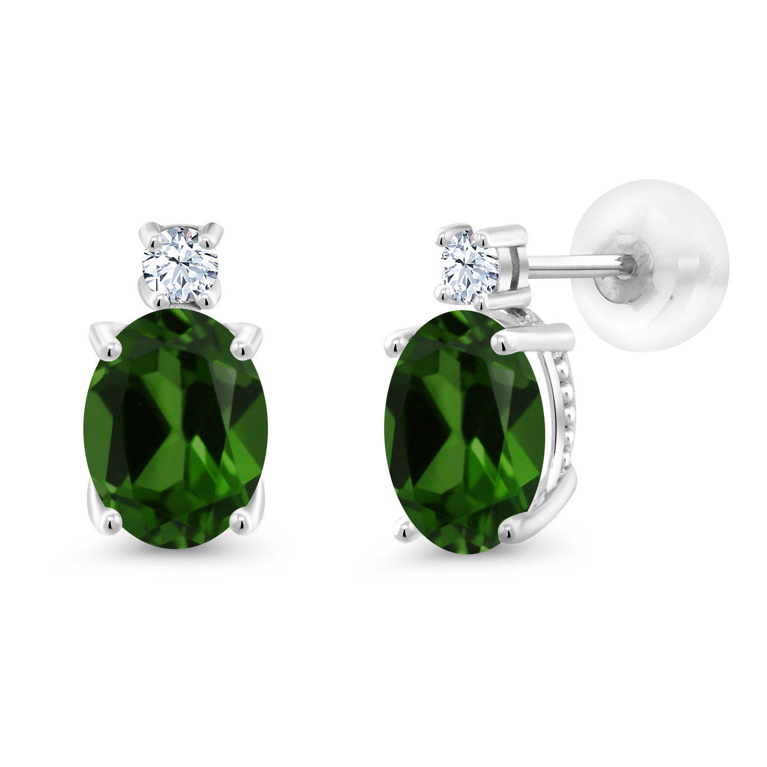 14k White Gold Onyx Earrings For Women (2.6Cttw, GemstoneDecember Birthstone, - Picture 39 of 154