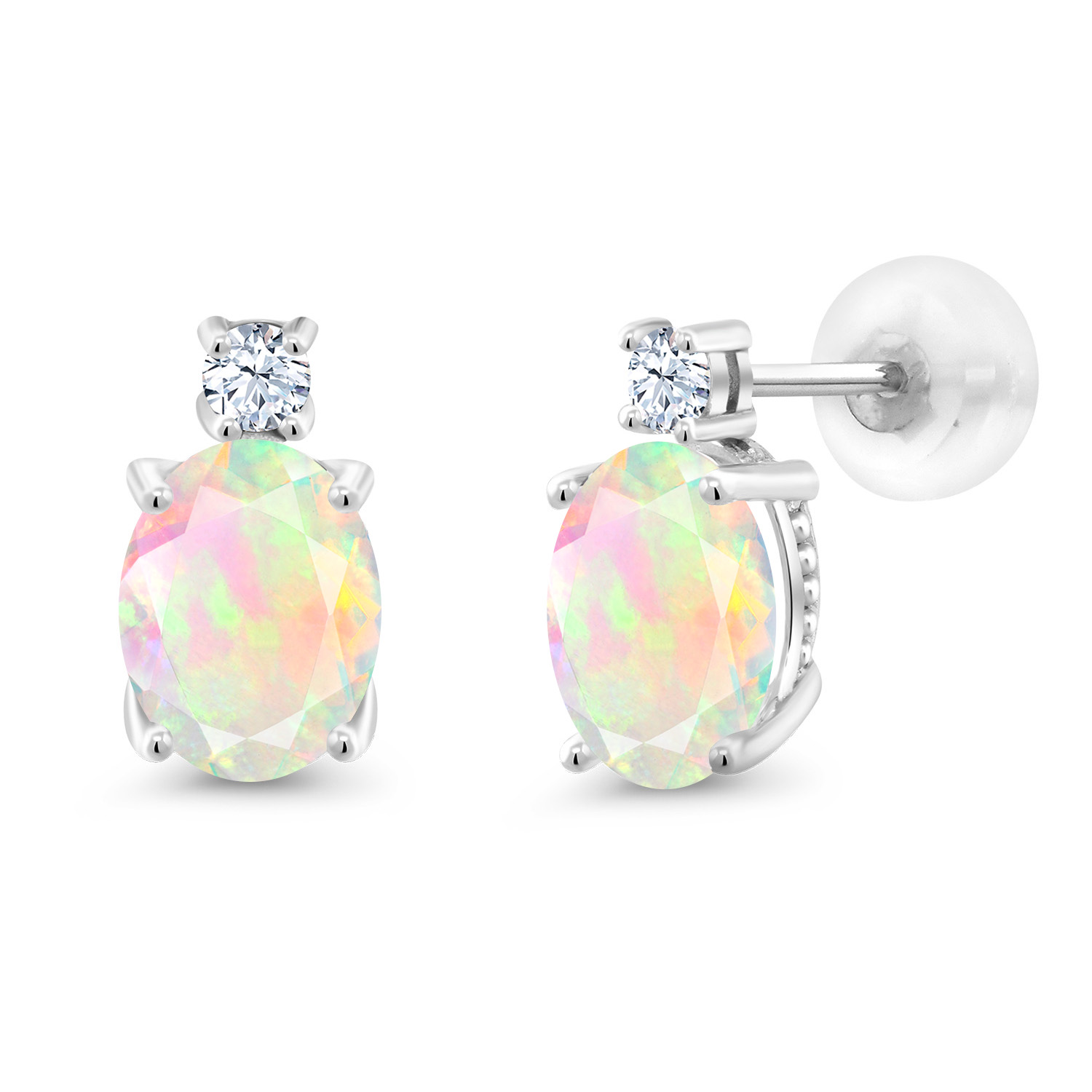 14k White Gold Onyx Earrings For Women (2.6Cttw, GemstoneDecember Birthstone, - Picture 64 of 154