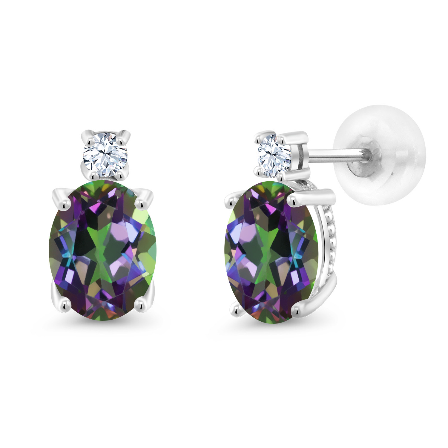 14k White Gold Onyx Earrings For Women (2.6Cttw, GemstoneDecember Birthstone, - Picture 88 of 154