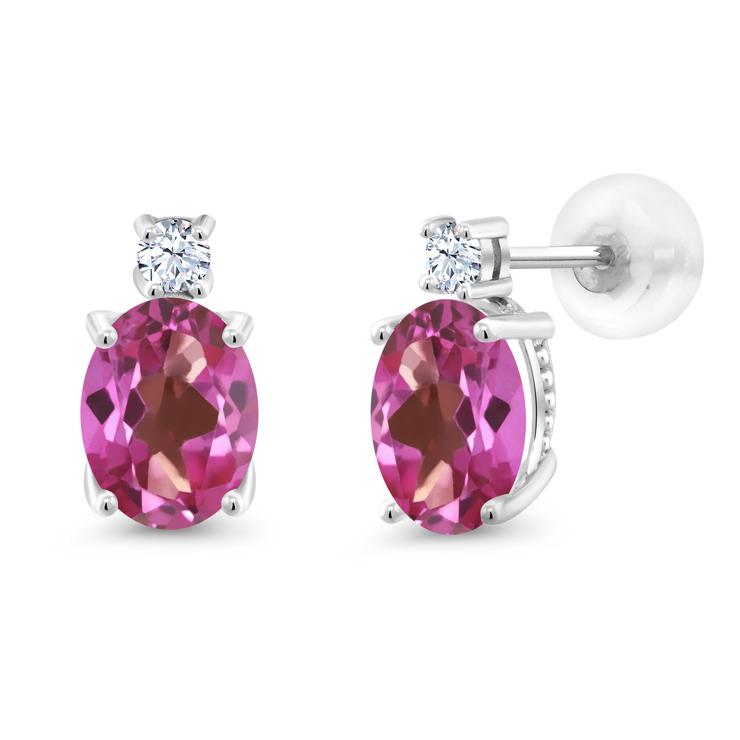 14k White Gold Onyx Earrings For Women (2.6Cttw, GemstoneDecember Birthstone, - Picture 111 of 154