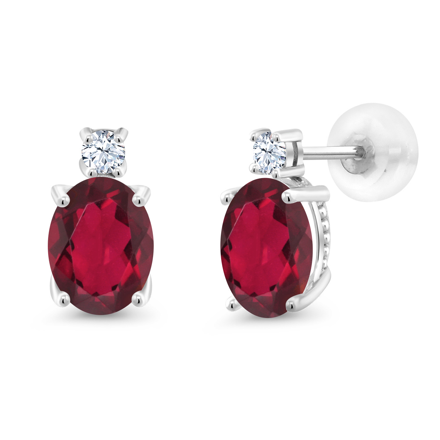 14k White Gold Onyx Earrings For Women (2.6Cttw, GemstoneDecember Birthstone, - Picture 130 of 154