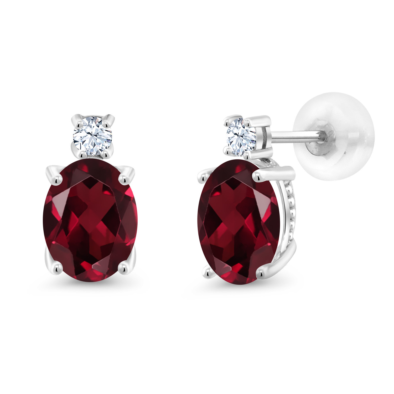 14k White Gold Onyx Earrings For Women (2.6Cttw, GemstoneDecember Birthstone, - Picture 126 of 154