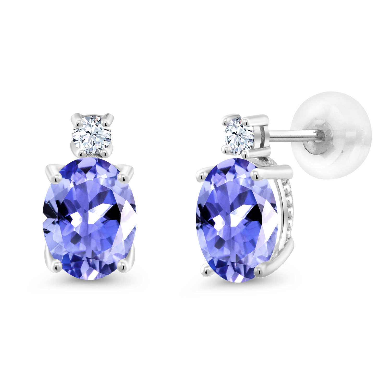 14k White Gold Onyx Earrings For Women (2.6Cttw, GemstoneDecember Birthstone, - Picture 147 of 154