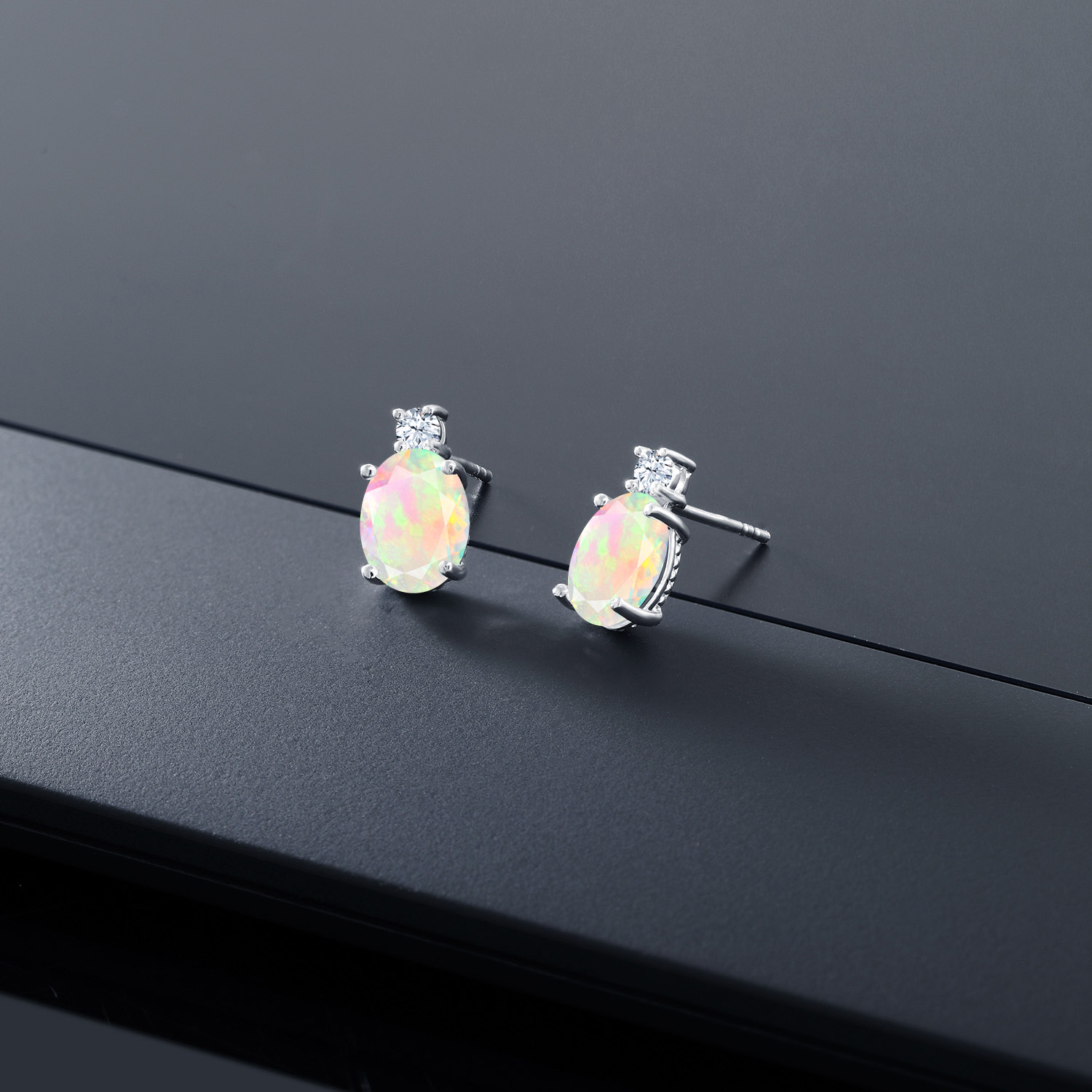 14k White Gold Onyx Earrings For Women (2.6Cttw, GemstoneDecember Birthstone, - Picture 67 of 154