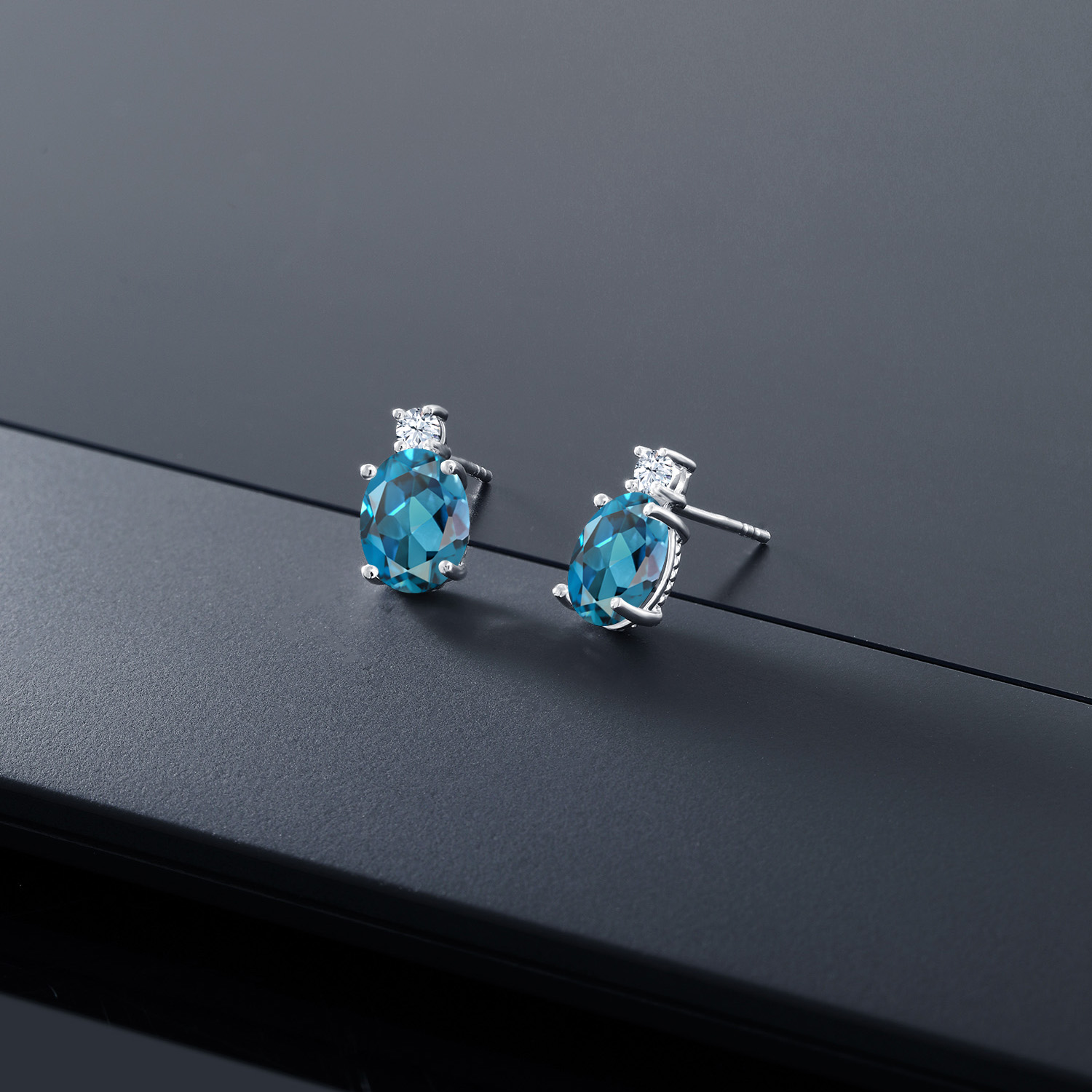 14k White Gold Onyx Earrings For Women (2.6Cttw, GemstoneDecember Birthstone, - Picture 96 of 154