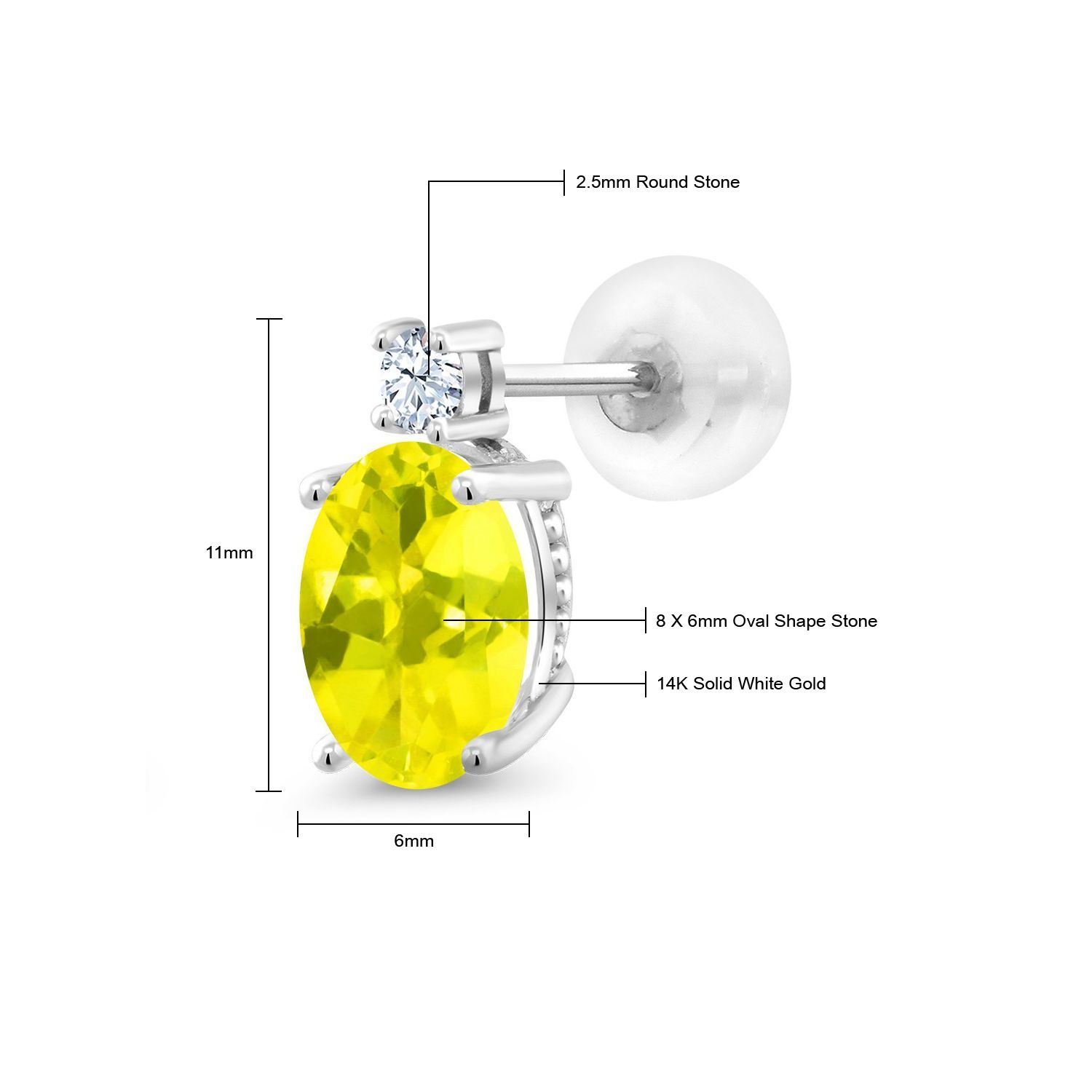 14k White Gold Onyx Earrings For Women (2.6Cttw, GemstoneDecember Birthstone, - Picture 38 of 154