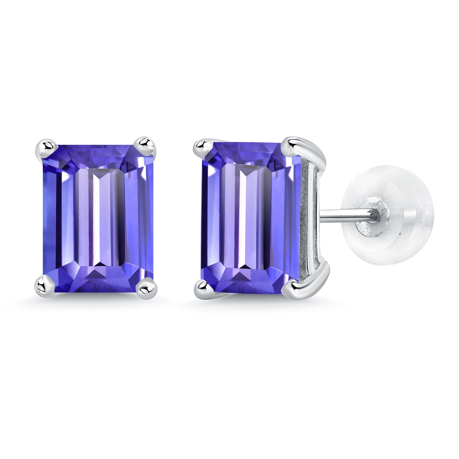 14K White Gold Amethyst Stud Earrings For Women (3.00 Cttw, Gemstone February - Picture 91 of 102