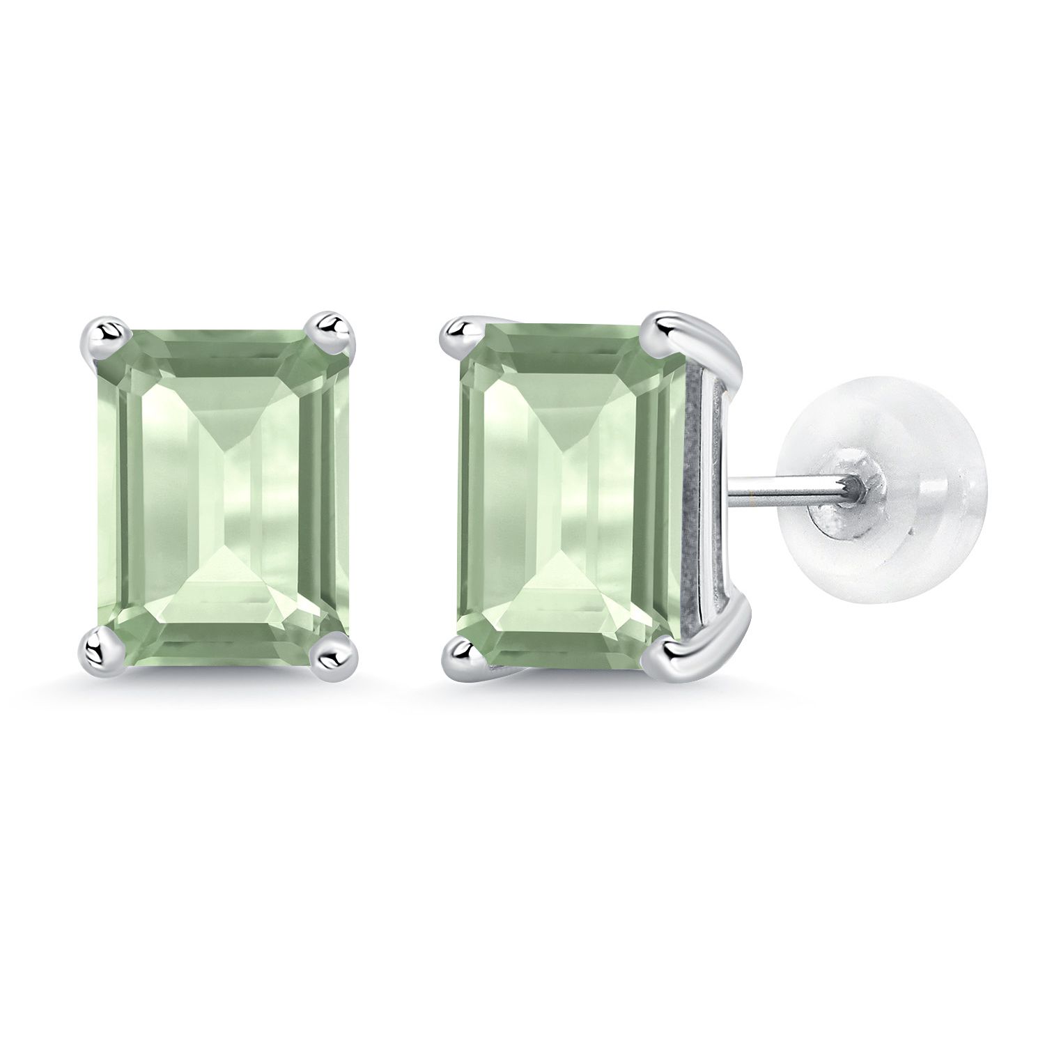 14K White Gold Amethyst Stud Earrings For Women (3.00 Cttw, Gemstone February - Picture 73 of 102