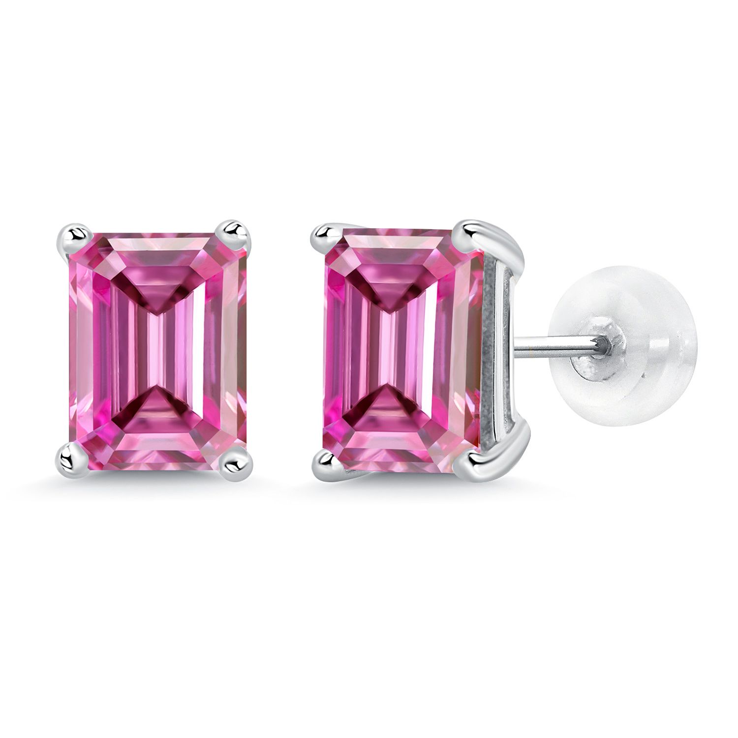 14K White Gold Amethyst Stud Earrings For Women (3.00 Cttw, Gemstone February - Picture 67 of 102