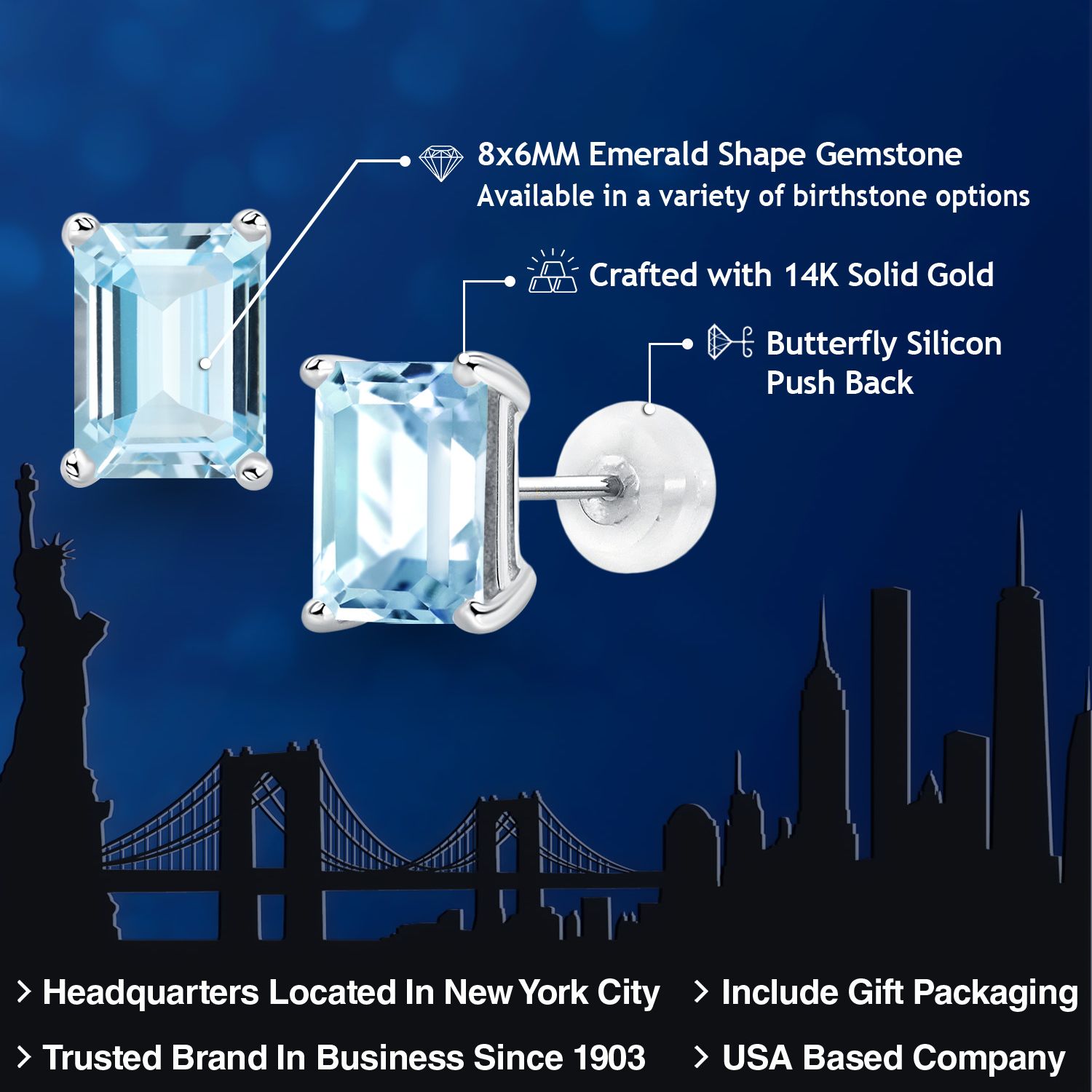 14K White Gold Amethyst Stud Earrings For Women (3.00 Cttw, Gemstone February - Picture 14 of 102